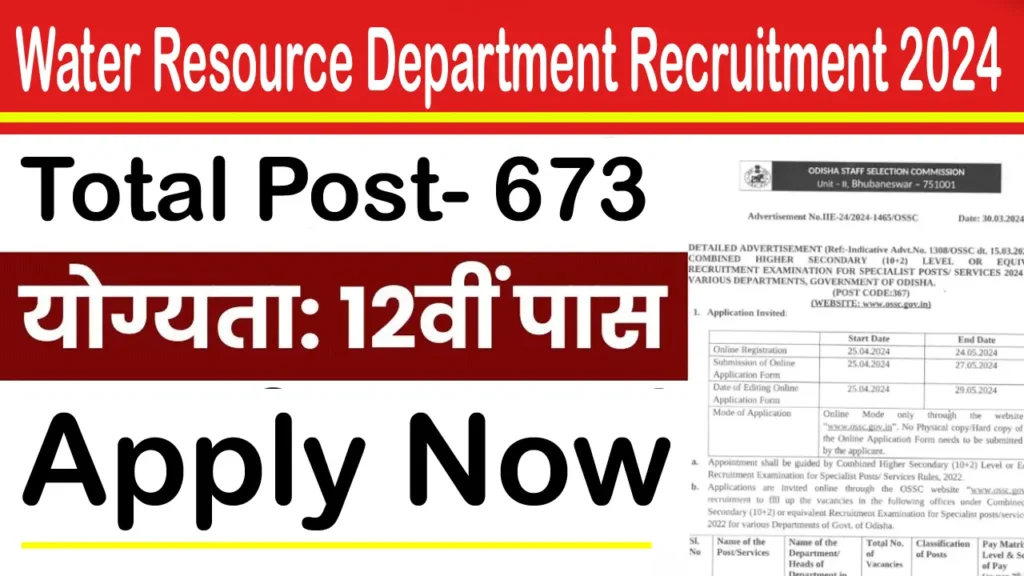 Water Resource Department Recruitment 2024